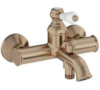 Jacob Delafon Mitigeur Bain-Douche Mural Louise, Style rétro, Bronze | Poignée céramique. Cartouche céramique. Débit 12L/min douche, 20L/min bain