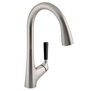 JACOB DELAFON Robinet de cuisine sans contact, douche anticalcaire amovible avec 2 jets et bec rotatif à 360°, économie d'eau, poignée personnalisable (3 couleurs) Couleur chrome Malleco E77748-CP