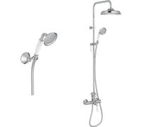 Jacob Delafon, Mitigeur d'Évier De Cuisine Louise, Design Rétro, Poignée Céramique, Économie d'Eau + Évier De Cuisine à Encastrer Gaspard, 1 Bac + 1 Égoutoir, Réversible, Céramique, Blanc