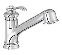 Jacob Delafon Mitigeur Évier de Cuisine Fairfax, Douchette 2 Jets, Chrome | Hauteur bec 15,1cm. Pivotant 360°. Débit 8 L/min. Cartouche céramique