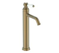 Jacob Delafon - Mitigeur lavabo bec haut Louise - Design Rétro, poignée céramique - Économie d’eau - 17x36,2x5,5 cm - Finition Bronze - E24361-BCN
