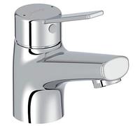 Jacob Delafon Mitigeur lavabo EO - Économie d'eau - Hauteur bec 5,7 cm - Avec flexibles - Chrome