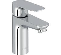 Jacob Delafon Mitigeur Lavabo Oscar, avec Vidage et Flexibles, Chrome | Installation brevetée en 35s. Cartouche céramique. Débit 5L/min. Bec 9cm