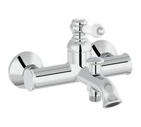 JACOB DELAFON Mitigeur mécanique de Baignoire chromé Brillant, Louise | Poignée céramique. Cartouche céramique. Débit 12L/min douche, 20L/min bain