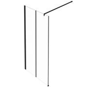 Jacob Delafon - Paroi de douche à l'italienne Serenity - 120 cm Réversible - Installation Facile - Verre Anticalcaire - Profilés Noir mat - E14W120-BL