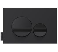 Jacob Delafon - Plaque de Commande WC Suspendu - Compatible bâtis-support Jacob Delafon - Touches Rondes - Plaque Noir Mat, Touches Noir brillant - E20859-7-BMT