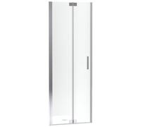 Jacob Delafon Porte de Douche Pliante Contra 80 cm, Accès PMR, Chrome | Fermeture magnétique étanche. Verre anticalcaire 8mm facile à nettoyer