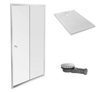 Receveur douche Ipso 120 x 90 + paroi coulissante niche + bonde