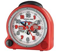 JACQUES FAREL HappySound AVC 02FIRE Réveil sonore pour Enfant avec Son de Pompiers et réglage du Volume analogique à Quartz Rouge