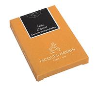 Jacques Herbin 11009JT - Boite de 7 grandes cartouches - taille internationale, pour stylo-plumes et stylos roller - Noir abyssal. Fabriqué en France