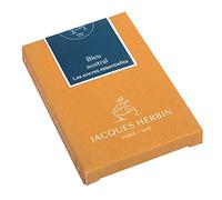 Jacques Herbin 11016JT - Boite de 7 grandes cartouche - taille internationale, pour stylo-plumes et stylos roller - Bleu austral. Fabriqué en France