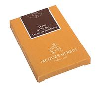 Jacques Herbin 11047JT - Boite de 7 grandes cartouches - taille internationale, pour stylo-plumes et stylos roller - Terre d'ombre. Fabriqué en France