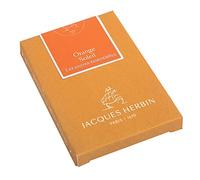 Jacques Herbin 11057JT - Boite de 7 grandes cartouches - taille internationale, pour stylo-plumes et stylos roller - Orange soleil. Fabriqué en France