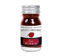 Jacques Herbin 11522T - Un flacon d'encre d'écriture 10 ml pour stylo-plumes et stylos roller, Rouge caroubier - Fabriqué en France