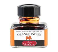 Jacques Herbin 13057T - Un flacon d'encre d'écriture 30 ml pour stylo-plumes et stylos roller, Orange indien - Fabriqué en France