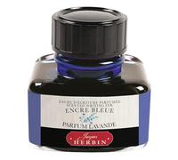 Jacques Herbin 13710T - Flacon d'encre parfumée ''Les subtiles'' pour stylo-plumes et stylos roller 30 ml, encre Bleue et parfum Lavande. Fabriqué en France