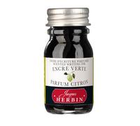 Jacques Herbin 13736ST - Flacon d'encre parfumée ''Les subtiles'' pour stylo-plumes et stylos roller 10 ml, encre Verte et parfum Citron. Fabriqué en France