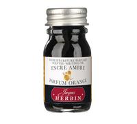 Jacques Herbin 13756ST - Flacon d'encre parfumée ''Les subtiles'' pour stylo-plumes et stylos roller 10 ml, encre Ambre et parfum Orange. Fabriqué en France