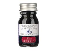 Jacques Herbin 13777ST - Flacon d'encre parfumée ''Les subtiles'' pour stylo-plumes et stylos roller 10 ml, encre Violette et parfum Violette. Fabriqué en France