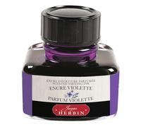 Jacques Herbin 13777T - Flacon d'encre parfumée ''Les subtiles'' pour stylo-plumes et stylos roller 30 ml, encre Violette et parfum Violette. Fabriqué en France