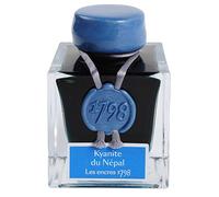 Jacques Herbin 15513JT- Un flacon d'encre pailletée argent 1798 pour stylo-plume, roller, plume de verre et porte-plume 50 ml, Kyanite du Népal