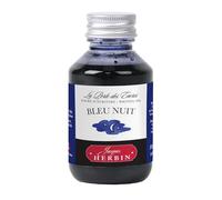 Jacques Herbin 17019T - Flacon d'encre à écrire 100ml - Stylo-plumes, stylos roller - Bleu nuit - Fabriqué en France