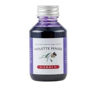 Jacques Herbin 17077T - Flacon d'encre à écrire 100ml - Stylo-plumes, stylos roller - Violette pensée - Fabriqué en France
