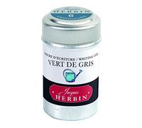 Jacques Herbin 20107T - Une boite de 6 cartouches d'encre pour stylo-plumes et stylos roller (produit sans emballage - objectif zéro déchet), Vert de gris