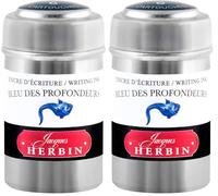 Jacques Herbin 20118T - Une boite de 6 cartouches d'encre pour stylo-plumes et stylos roller (produit sans emballage - objectif zéro déchet), Bleu des profondeurs (Lot de 2)