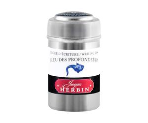 Jacques Herbin 20118T - Une boite de 6 cartouches d'encre pour stylo-plumes et stylos roller (produit sans emballage - objectif zéro déchet), Bleu des profondeurs