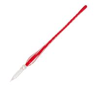 Jacques Herbin 21822T - Plume verre torsadée rouge caroubier 18 cm