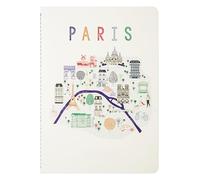 Jacques Herbin 94029T - Cahier Affiche de Paris- A5-14,8 X 21 cm, piqué cousu fil, 32 pages lignées, papier 120g ivoire.