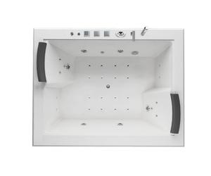 Jacuzzi Accessoires pour le bain Chromothérapie Eclairage subaquatique Pieds réglables 16 jets de massage Air Jet Modèle : Babilon en blanc Jet-Line