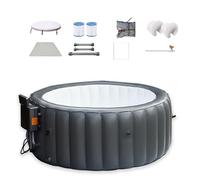 Jacuzzi gonflable pour 2 à 3 personnes, 130 jets d'air, contrôle intelligent, baignoire d'extérieur portable avec housse thermique pour balcon, camping, jardin