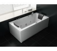 Jacuzzi Indoor Spa Baignoire VILLA EUGENIE blanche 183x90x72 cm avec buses de massage LED 2 personnes Rectangulaire
