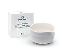 Jade Leaf Matcha Bol à thé traditionnel en porcelaine avec bec verseur - Fabriqué à la main avec un vernis blanc mat - 532 ml - Cadeau idéal pour les amateurs de matcha