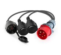 Jadeshay Câble Adaptateur CEE, Adaptateur CEE 16A 400V 16A 400V vers Fiche 3x230V Rallonge Electrique Exterieure 3 * 2,5 mm² IP44 pour Conversion de Charge de Caravane