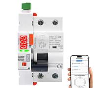 Jadeshay Disjoncteur Différentiel 40A 30mA, Disjoncteur Wifi Disjoncteur à Réenclenchement Automatique avec Affichage Numérique LED 230VAC Commande Manuelle/par Tuya Application(Type AC)