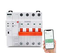 Jadeshay Disjoncteur Différentiel 63A, Tuya Disjoncteur WiFi Intelligent Interrupteur Wifi Avec Protection de réenclenchement, Protection Contre les Surtensions et les Sous-tensions 400V 4P