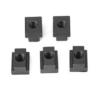 Jadeshay Écrous T-Slot, 5 Pcs M10 Écrous Coulissants en T Écrous en T en Acier au Carbone, Finition Oxydé Noir Écrous