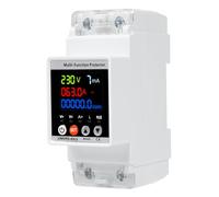 Jadeshay Protecteur de Tension, Protecteur de Surtension 63A Compteur d'électricité Intelligent sur Rail DIN, écran Couleur(NO-WiFi)