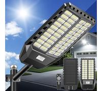 JADIDIS Lampadaire Solaire LED Extérieur - Éclairage Solaire Extérieur - 288 Ultra LEDs Haute Performance - Rendement Lumineux 30%+ - 6500K 4 Modes Étanchéité IP66-20 ~ 60°C Angle Large 240°