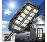 JADIDIS Lampadaire Solaire LED Extérieur - Éclairage Solaire Extérieur - 330 LEDs Haute Performance - Rendement Lumineux 30%+ - 6500K - 4 Modes - Étanchéité IP66,-20~60°C, Angle Large 240°