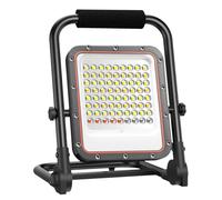 JADIDIS Projecteur de Chantier 150 W, Projecteur LED Rechargeable 5 Modes, Lampe Chantier sur Batterie par USB Avec 72 COB, IP65 Lampe Travail Chantier pour Camping, Atelier, Chantier, Garage