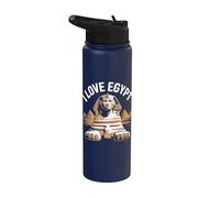 J'adore le voyage d'aventure avec la pyramide du sphinx d'Égypte Stainless Steel Insulated Water Bottle