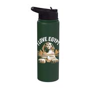 J'adore le voyage d'aventure avec la pyramide du sphinx d'Égypte Stainless Steel Insulated Water Bottle