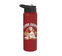 J'adore le voyage d'aventure avec la pyramide du sphinx d'Égypte Stainless Steel Insulated Water Bottle