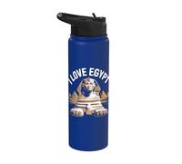 J'adore le voyage d'aventure avec la pyramide du sphinx d'Égypte Stainless Steel Insulated Water Bottle
