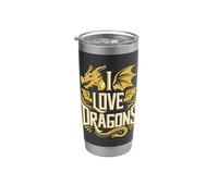 J'adore les dragons Gobelet isotherme en acier inoxydable double paroi