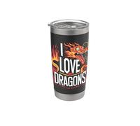 J'adore les dragons Gobelet isotherme en acier inoxydable double paroi